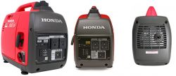 Honda EU10i generator - side - rear and front elevation