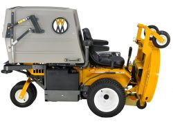 Model MT23 with deck in service position; easy blade maintenance