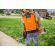 Stihl KMA 130 R Cordless KombiEngine pictured with backpack battery system